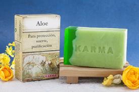 JABONES ARTESANOS KARMA | JABON ALOE 100gr. (Para potenciar la salud)