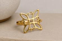 ANILLO ACERO DORADO NUDO DE BRUJAS (AJUSTABLE) ANILLO ACERO DORADO NUDO DE BRUJAS (AJUSTABLE)