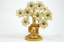 ARBOL DORADO OJOS TURCOS Y BASE CON BUDA 11CM ARBOL DORADO OJOS TURCOS Y BASE CON BUDA 11CM