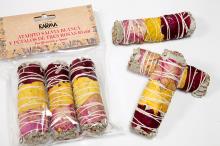 ATADITO SALVIA BLANCA Y PETALOS ROSAS ROJAS, ROSA Y AMARILLAS 10 CM (Purificacion y Amor) ATADITO SALVIA BLANCA Y PETALOS ROSAS ROJAS, ROSA Y AMARILLAS 10 CM (Purificacion y Amor)