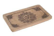 BANDEJA MADERA SIMBOLO OM 25X15 CM. BANDEJA MADERA SIMBOLO OM 25X15 CM.