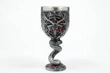 CALIZ CON CABEZA DE BELCEBU Y SERPIENTE ENROSCADA 16,5X7,5CM CALIZ CON CABEZA DE BELCEBU Y SERPIENTE ENROSCADA 16,5X7,5CM