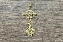 COLGANTE PLATA DOBLE PROTECCION DORADO 3CM (NUDO DE BRUJAS 1,5CM Y TETRAGRAMMATON 1CM) COLGANTE PLATA DOBLE PROTECCION DORADO 3CM (NUDO DE BRUJAS 1,5CM Y TETRAGRAMMATON 1CM)