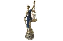 FIGURA DIOSA JUSTICIA EN PEDESTAL COLOR DORADO Y AZUL 18 CM RESINA FIGURA DIOSA JUSTICIA EN PEDESTAL COLOR DORADO Y AZUL 18 CM RESINA