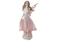 FIGURA HADA COLOR ROSA CON MANO APOYADA EN LA BARBILLA 34CM FIGURA HADA COLOR ROSA CON MANO APOYADA EN LA BARBILLA 34CM
