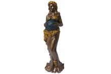 FIGURA MADRE TIERRA DE PIE DORADO, AZUL Y VERDE 19 CM RESINA FIGURA MADRE TIERRA DE PIE DORADO, AZUL Y VERDE 19 CM RESINA
