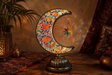 LAMPARA LUNA ESTILO ARABE CON CRISTALITOS DE COLORES (DIFERENTES INTENSIDADES DE LUZ) 22X15CM. (COLORES SURTIDOS) LAMPARA LUNA ESTILO ARABE CON CRISTALITOS DE COLORES (DIFERENTES INTENSIDADES DE LUZ) 22X15CM. (COLORES SURTIDOS)