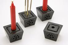 INCENSARIO ESTEATITA Y PORTAVELAS DE 18 Y 21 MM CON PENTAGRAMA INCENSARIO ESTEATITA Y PORTAVELAS DE 18 Y 21 MM CON PENTAGRAMA